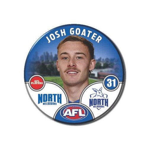 North Melbourne Kangaroos 2025 Player Pin Badge - GOATER