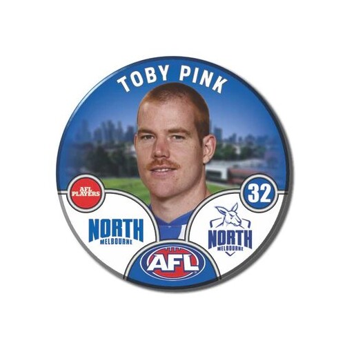 North Melbourne Kangaroos 2025 Player Pin Badge - PINK