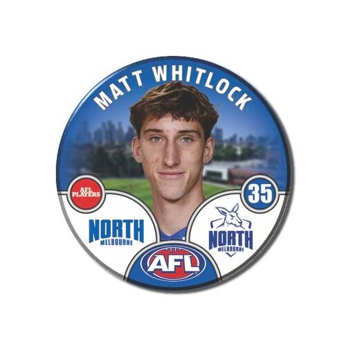 North Melbourne Kangaroos 2025 Player Pin Badge - WHITLOCK