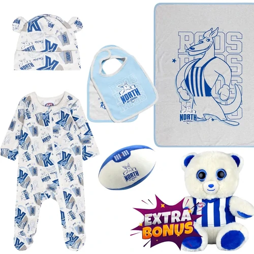 North Melbourne Kangaroos New Baby AFL Gift Pack