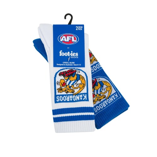 North Melbourne Kangaroos Retro Sneaker Sock 2 Pack
