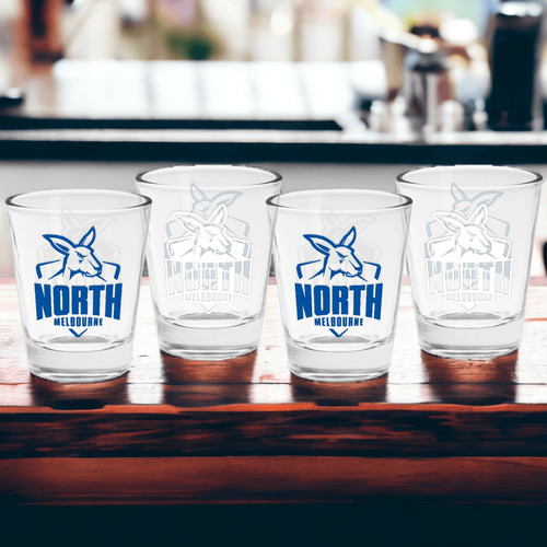 North Melbourne Kangaroos Shot Glasses set of 4