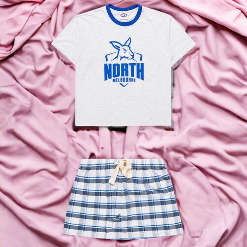 North Melbourne Kangaroos Womens Check PJ Set