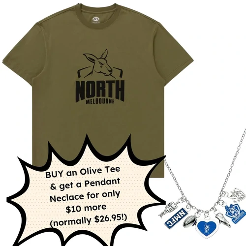 North Melbourne Kangaroos Olive Tee Discount Deal