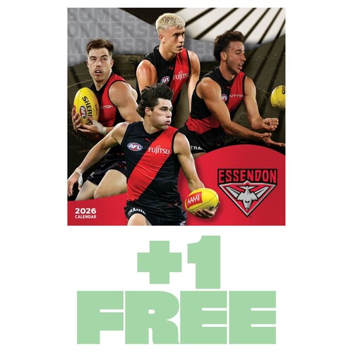 Essendon Bombers 2026 Calendar - Buy One Get One FREE