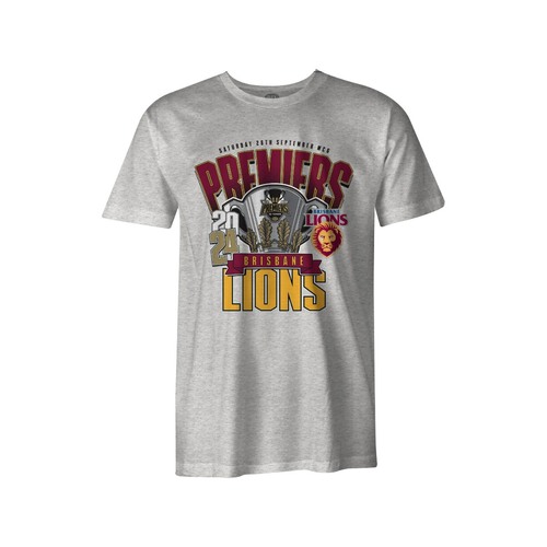 Brisbane Lions 2024 Premiers Youths Grey Tee