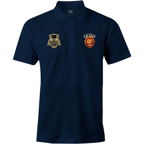 Brisbane Lions 2024 Premiers Mens Gold Polo