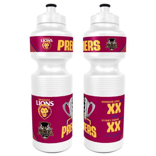 Brisbane Lions 2024 Premiers Score Drink Bottle