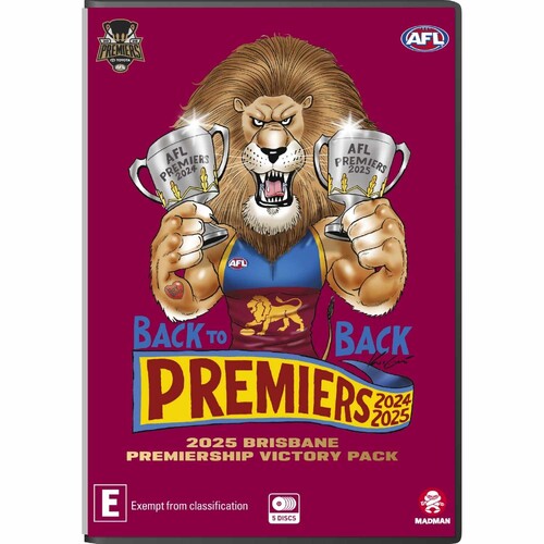 Brisbane Lions 2025 Premiers Victory Pack DVD Set