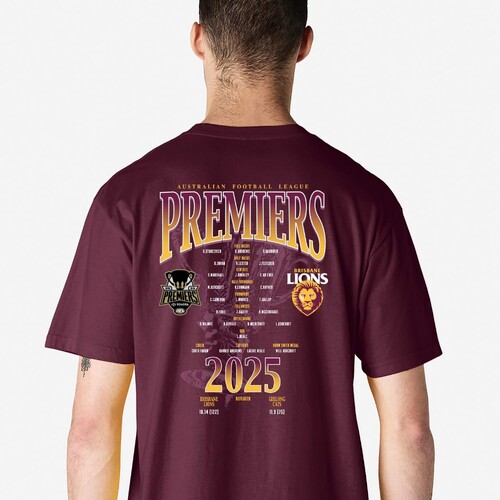 Brisbane Lions 2025 Premiers Adults Line Up Tee