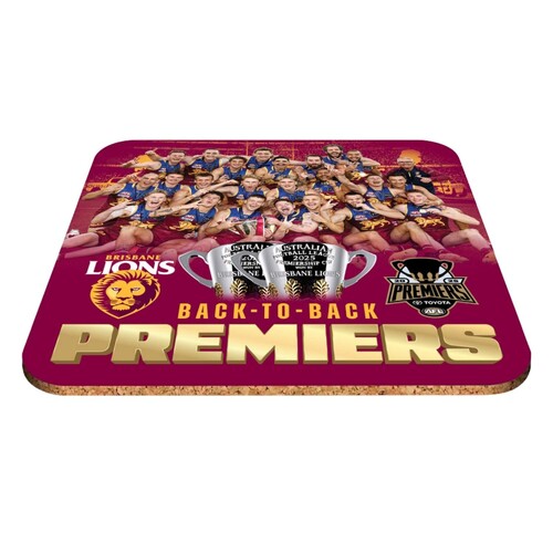 Brisbane Lions 2025 Premiers 4-Pack Coasters