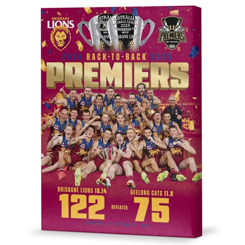Brisbane Lions 2025 Premiers Canvas Team Photo
