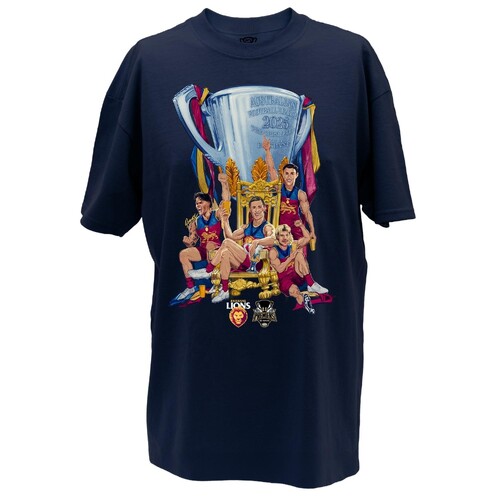 Brisbane Lions 2025 Grange Premiers Cup Adults Tee