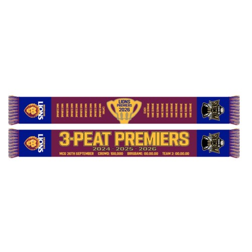 Brisbane Lions 2026 Premiers Supporter Scarf