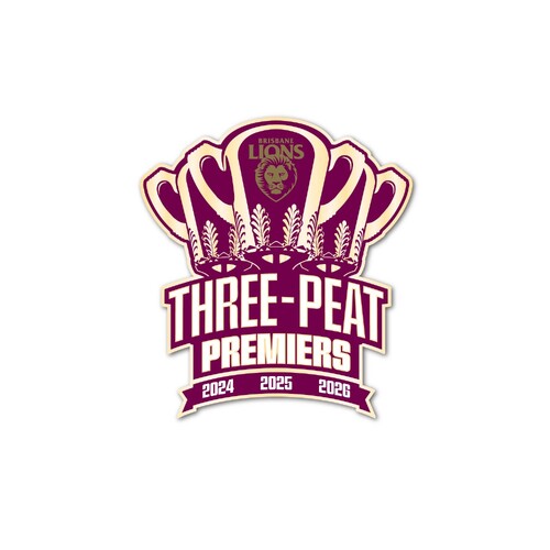 Brisbane Lions 2026 Premiers 3-Peat Logo Pin