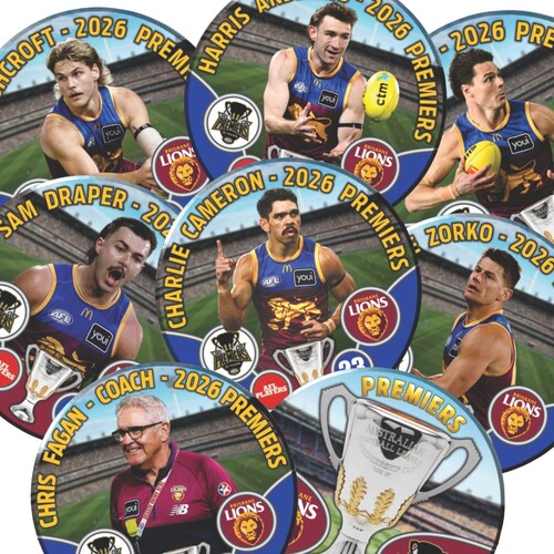 Brisbane Lions 2026 Premiers Badge Team Collection - 25 Badges