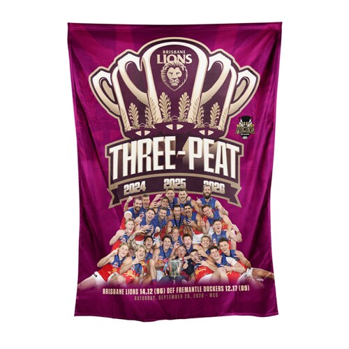 Brisbane Lions 2026 Premiers Photo Wall Flag