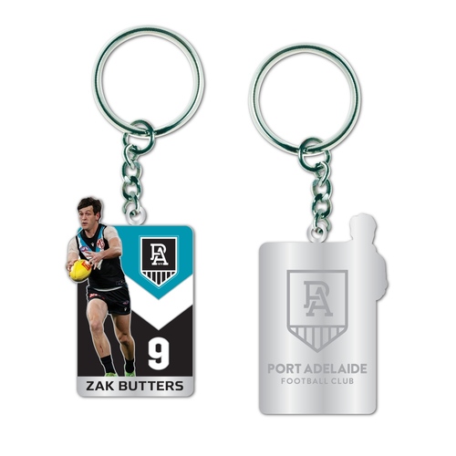 Port Adelaide Zak Butters Metal Keyring 