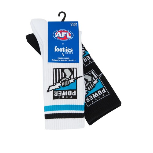 Port Adelaide Power Retro Sneaker Sock 2 Pack