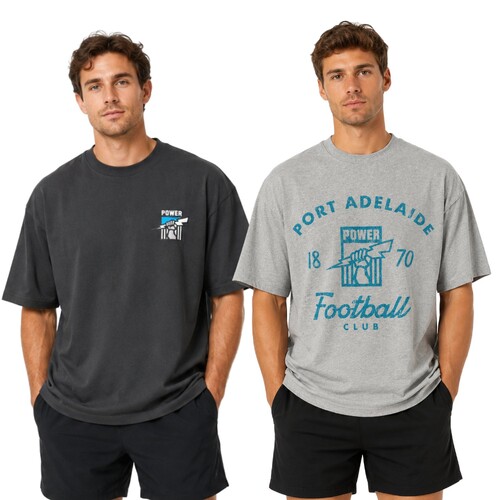 Port Adelaide Power Mens 2 Pack Vintage Tees 
