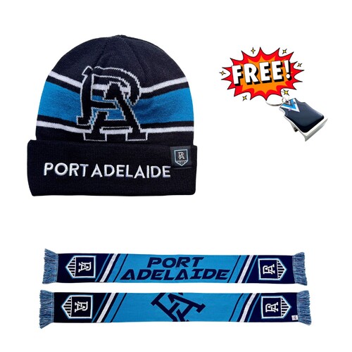 Port Adelaide Power Scarf and Beanie Bundle