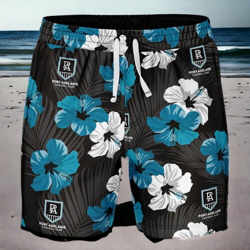 Port Adelaide Power Aloha Hawaiian Swim Shorts