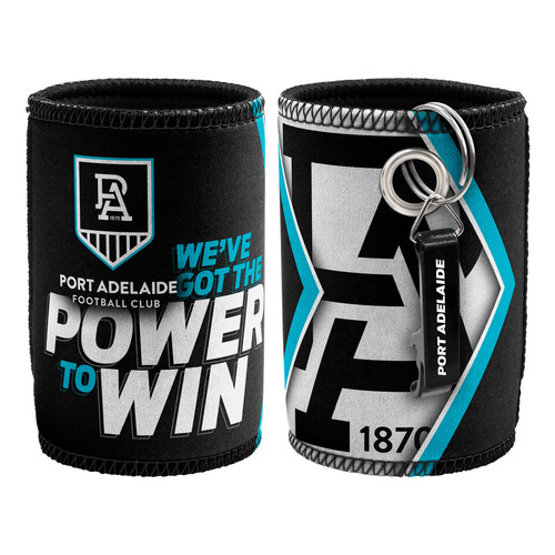 Port Adelaide Power Stubby Holder with Opener