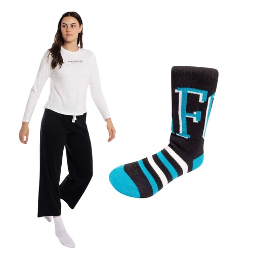 Port Adelaide Power Womens PJs & Bed Sock Set