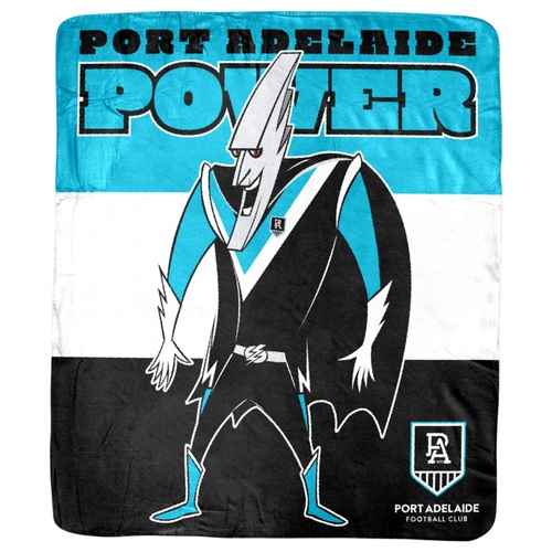 Port Adelaide Power Mascot Coral Fleece Throw Rug