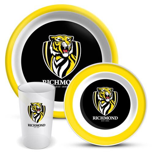 Richmond Tigers 3 Piece Melamine Dinner Set