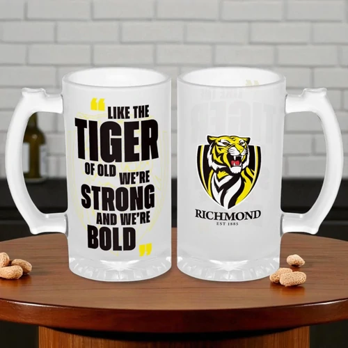 Richmond Tigers Frosted Stein Glass