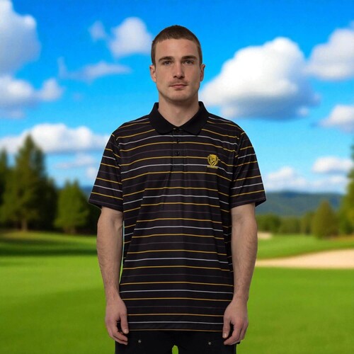 Richmond Tigers Mens Striped Polo