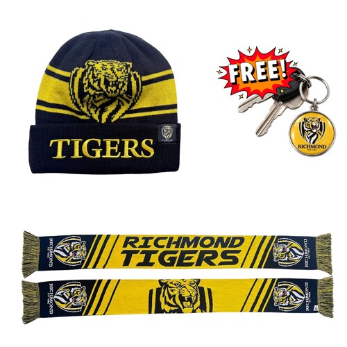 Richmond Tigers Scarf and Beanie Bundle