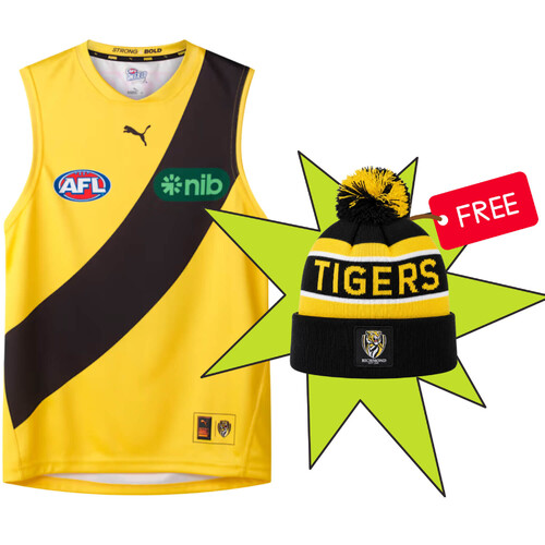 Richmond Tigers Puma Youths Away Guernsey + Free Beanie