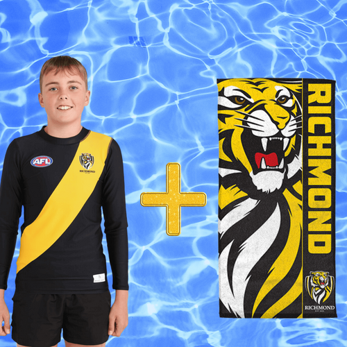 Richmond Tigers Kids Rashie and Beach Towel Combo