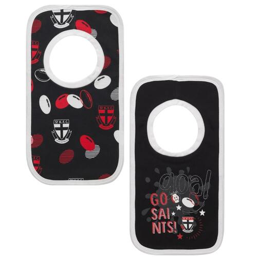 St Kilda Saints Babies Bibs 2 Pack