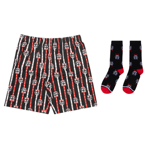 St Kilda Saints Boxer Shorts & Socks Gift Pack