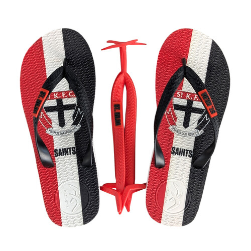 St Kilda Saints Kids Boomerangz Thongs w/extra Straps