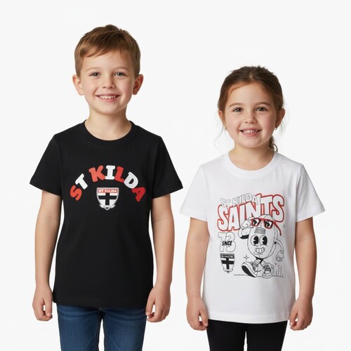 St Kilda Saints Kids Twin Pack Graphic Tees