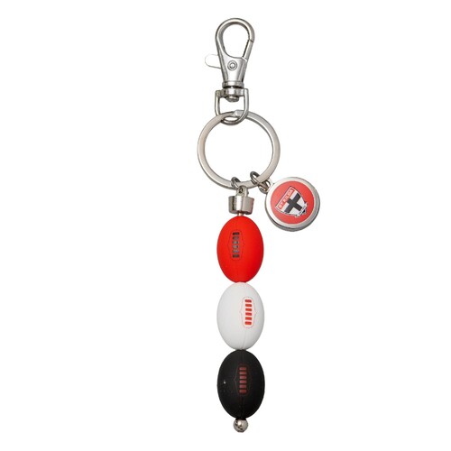 St Kilda Saints 3 Ball Charm Keyring