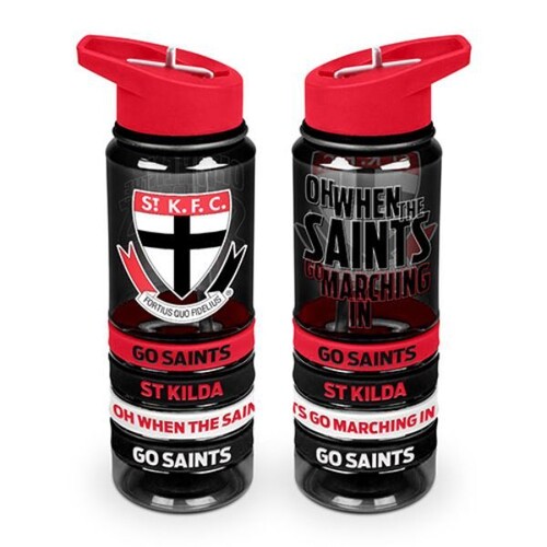 St Kilda Saints Tritan Sports Bottle with Wrist Bands