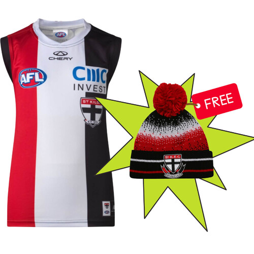St Kilda Saints New Balance Youths Home Guernsey + Free Beanie