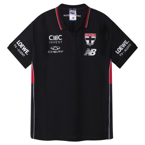 St Kilda Saints 2026 New Balance Mens Media Polo 