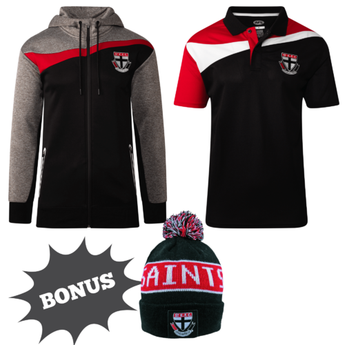 St Kilda Saints Mens Swish Hoodie & Polo Bundle