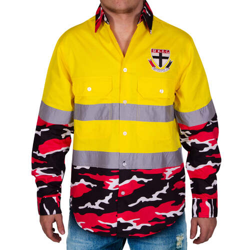 St Kilda Saints Camo Hi-Vis Work Shirt