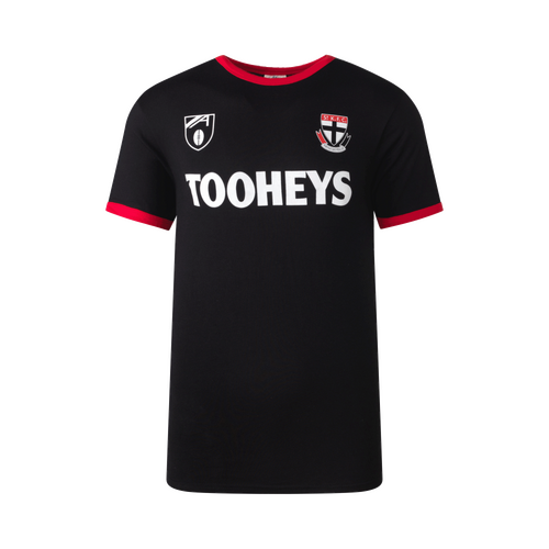 St Kilda Saints Mens TOOHEYS Black Throwback Tee
