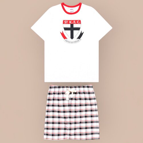 St Kilda Saints Mens Check PJ Set