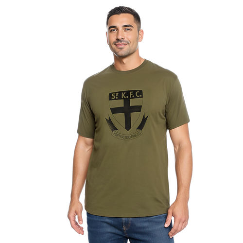 St Kilda Saints Olive Logo Adults Tee