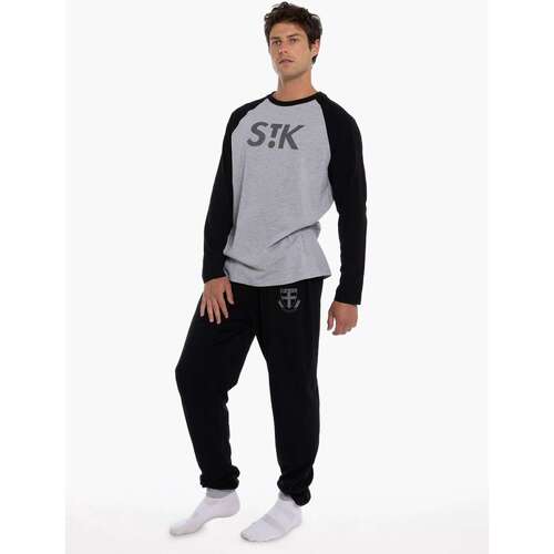St Kilda Saints Mens Raglan Cuffed PJ Set