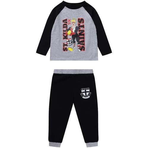 St Kilda Saints Kids Raglan Cuffed PJ Set